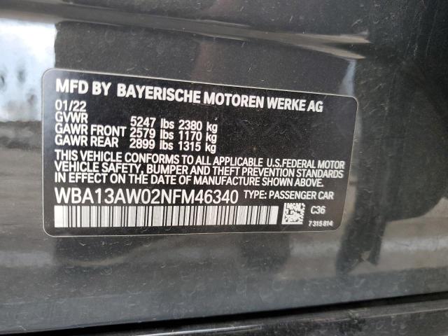 2022 BMW M440XI GRA - WBA13AW02NFM46340
