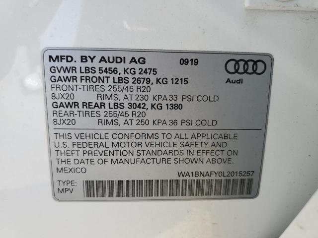 2020 AUDI Q5 PREMIUM - WA1BNAFY0L2015257