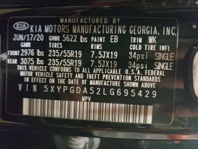 5XYPGDA52LG695429 KIA SORENTO S