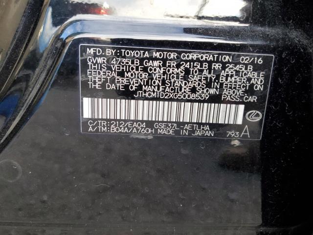 2016 LEXUS IS 300 JTHCM1D2XG5008539