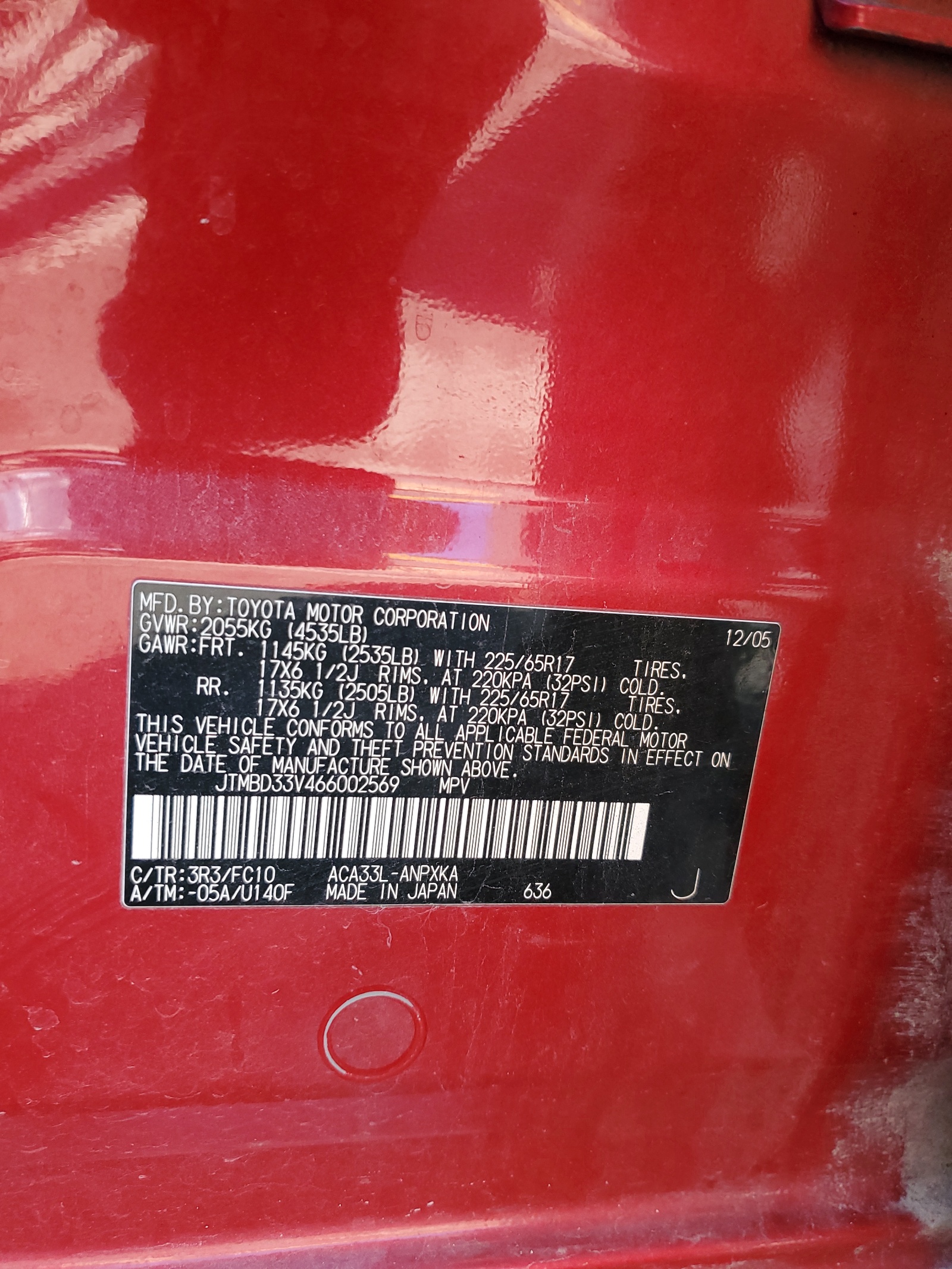 JTMBD33V466002569 2006 Toyota Rav4