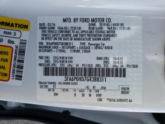 2016 FORD FUSION SE - 3FA6P0HD7GR388311