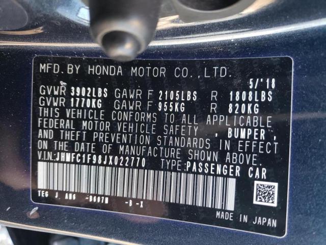 2018 HONDA CIVIC TOUR JHMFC1F98JX022770