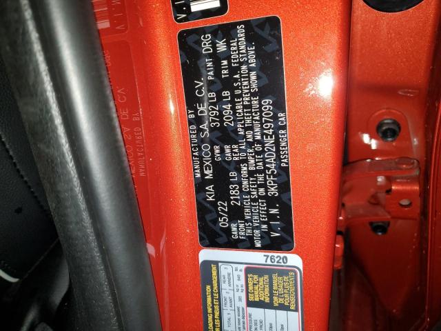 3KPF54AD2NE497099 KIA Forte Gt Line