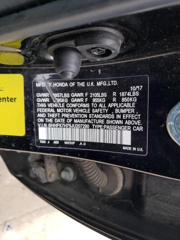 2018 HONDA CIVIC EXL - SHHFK7H75JU207290