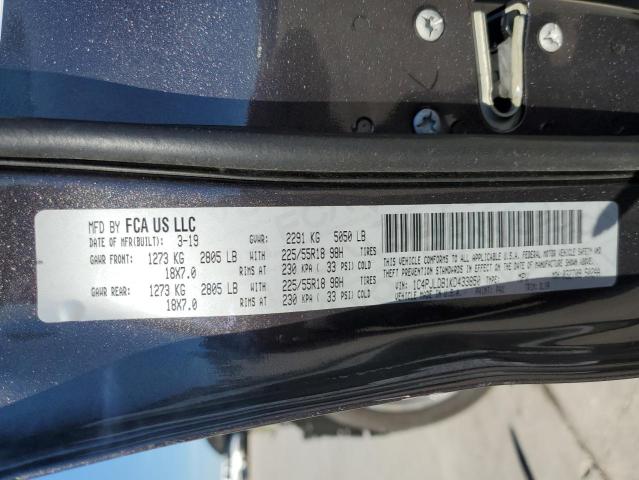 1C4PJLDB1KD433850 Jeep Cherokee Limited
