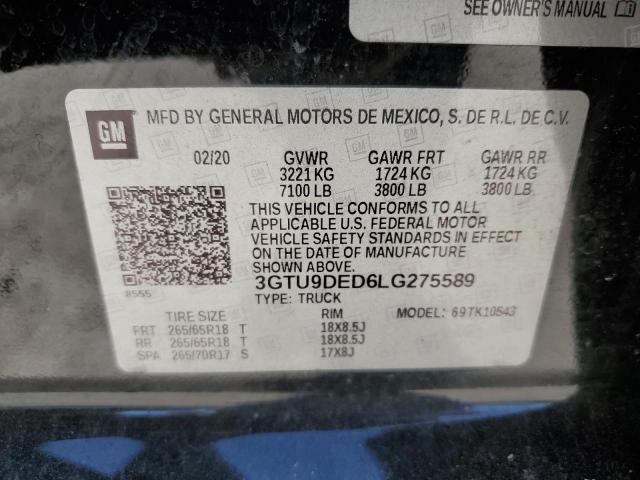 3GTU9DED6LG275589 GMC Sierra K1500 Slt