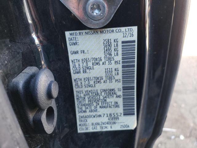 1N6AD0CW5HN718552 Nissan Frontier Sv
