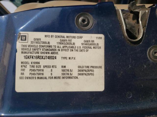1GKFK16R3XJ748024 GMC Suburban K1500