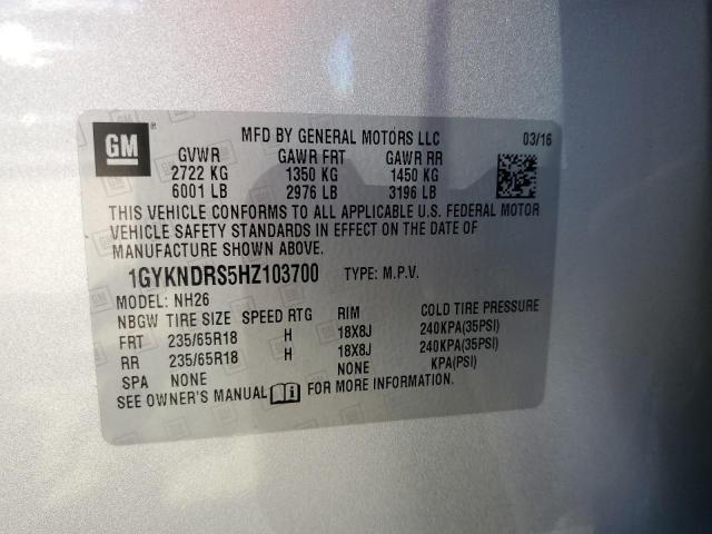 2017 CADILLAC XT5 LUXURY - 1GYKNDRS5HZ103700