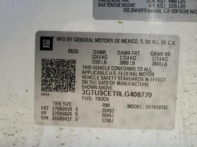 3GTU9CET0LG408770 GMC Sierra K1500 Elevation