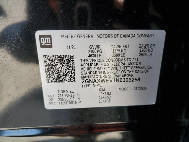 2022 CHEVROLET EQUINOX RS 2GNAXWEV1N6106258