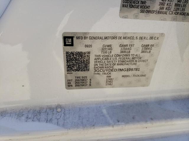 2021 CHEVROLET SILVER 4X4 3GCUYDED7MG109781