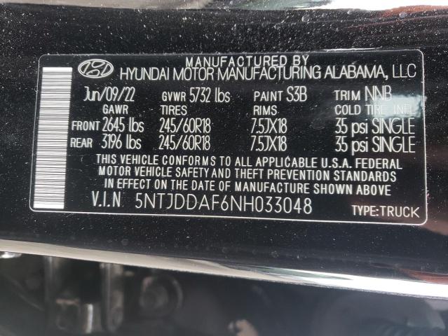 2022 HYUNDAI SANTA CRUZ - 5NTJDDAF6NH033048
