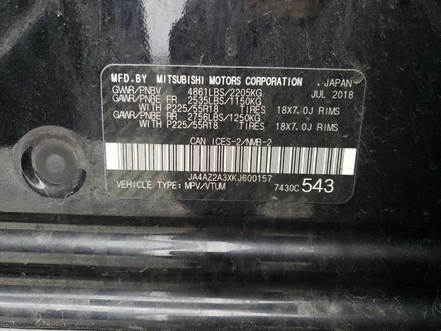 2019 MITSUBISHI OUTLANDER - JA4AZ2A3XKJ600157