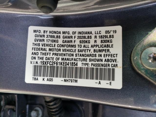 2019 HONDA CIVIC LX - 19XFC2F61KE041854