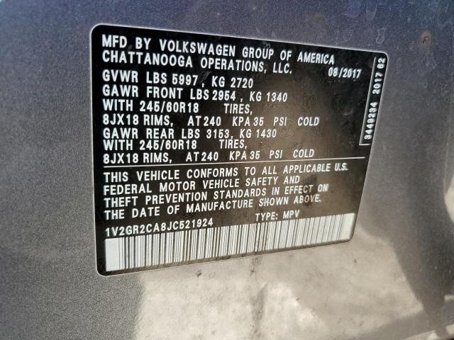 2018 VOLKSWAGEN ATLAS S - 1V2GR2CA8JC521924