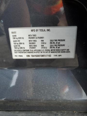 7SAYGDEF3NF517193 Tesla Model Y