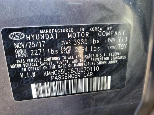 2018 HYUNDAI IONIQ BLUE - KMHC65LC8JU070110