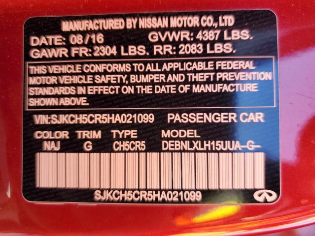 2017 INFINITI QX30 BASE - SJKCH5CR5HA021099