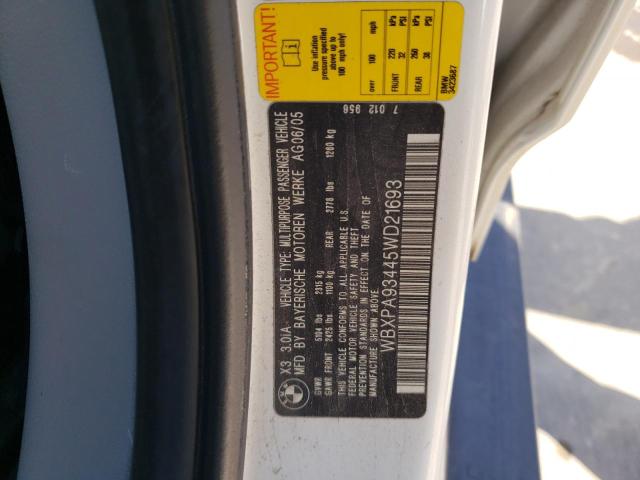 WBXPA93445WD21693 BMW X3 3.0I