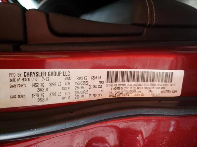 1C4RJECT0EC239772 Jeep Grand Cherokee Overland