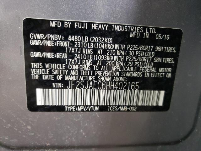 2017 SUBARU FORESTER 2 - JF2SJAEC6HH402165