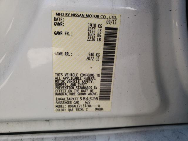 1N4AL3APXFC584526 Nissan ALTIMA 2.5