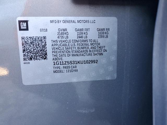 2019 CHEVROLET IMPALA LT - 1G11Z5S31KU102992