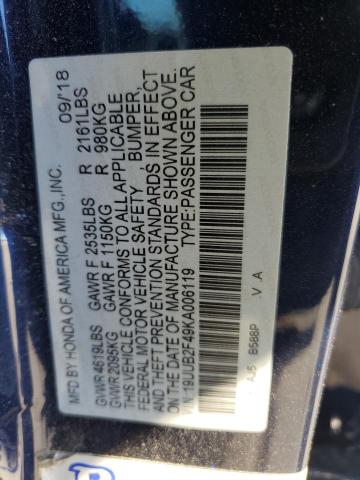 2019 ACURA TLX TECHNO - 19UUB2F49KA006119