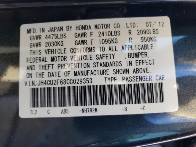 JH4CU2F68CC029353 Acura Tsx Tech