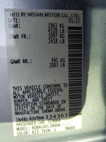 1N4BL4DV9NN334363 Nissan ALTIMA SV