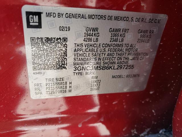 2019 CHEVROLET TRAX PREMI - 3GNCJMSB6KL297255
