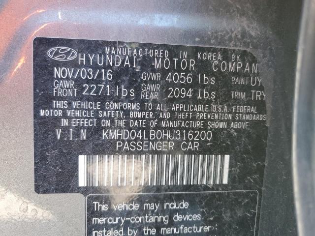 2017 HYUNDAI ELANTRA SP - KMHD04LB0HU316200