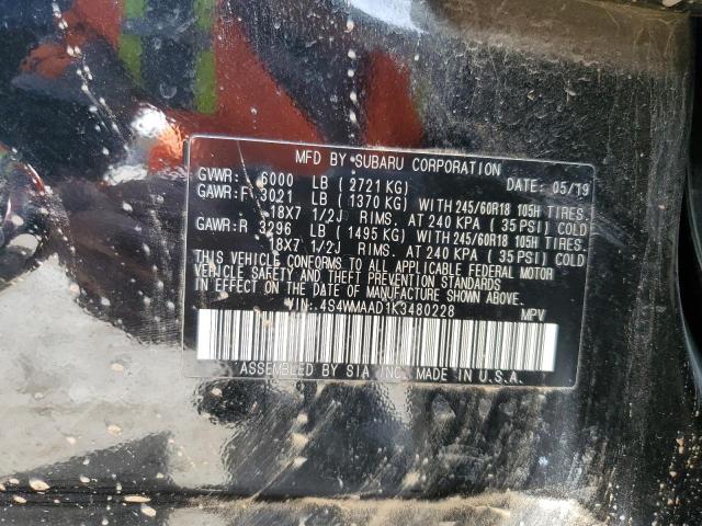 2019 SUBARU ASCENT 4S4WMAAD1K3480228