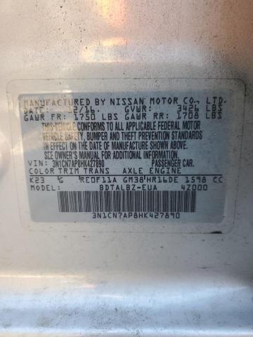 2017 NISSAN VERSA S - 3N1CN7AP8HK427890