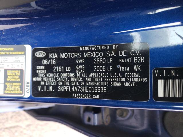 3KPFL4A73HE016636 KIA FORTE LX
