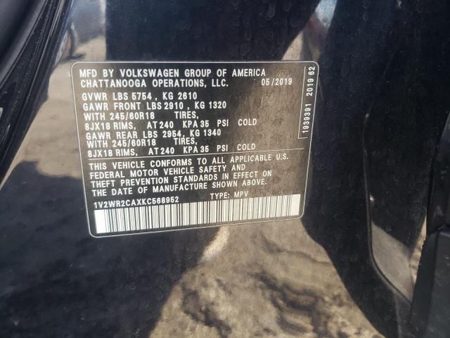 2019 VOLKSWAGEN ATLAS SE - 1V2WR2CAXKC568952