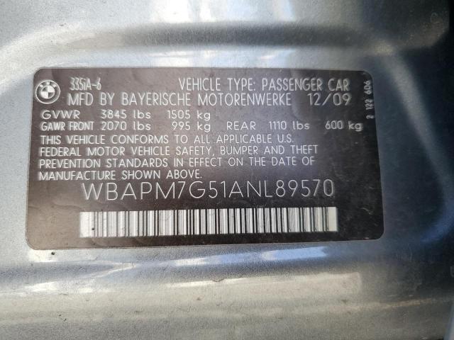 WBAPM7G51ANL89570 BMW 335 I