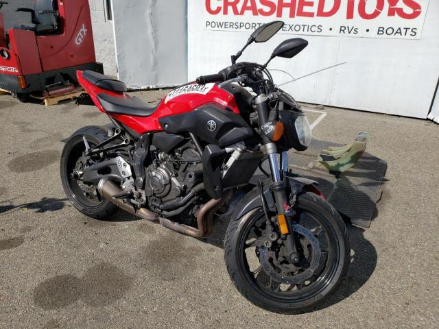 Salvage cars for sale from Copart Rancho Cucamonga, CA: 2017 Yamaha FZ07 C