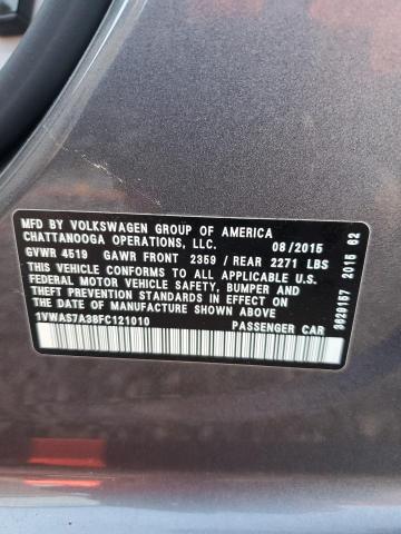 2015 VOLKSWAGEN PASSAT S - 1VWAS7A38FC121010