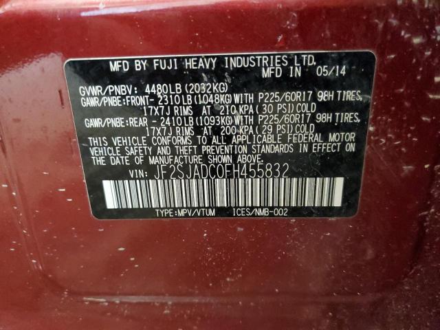 2015 SUBARU FORESTER 2 - JF2SJADC0FH455832