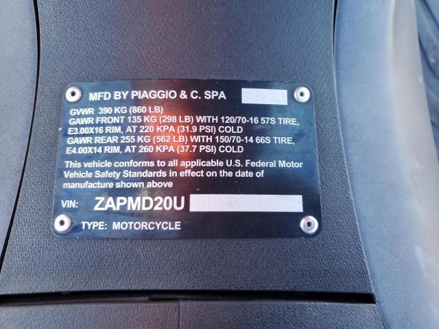 2022 VESPA SCOOTER - ZAPMD20UXN5000147