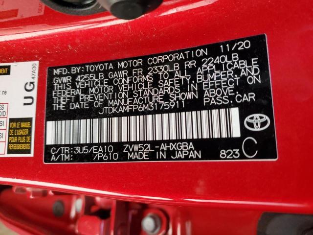 2021 TOYOTA PRIUS PRIM JTDKAMFP6M3175911