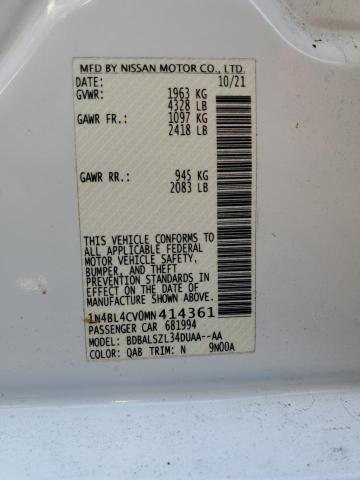 1N4BL4CV0MN414361 Nissan ALTIMA SR