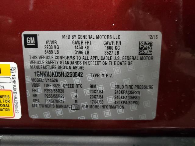 2017 CHEVROLET TRAVERSE P - 1GNKVJKD5HJ250542