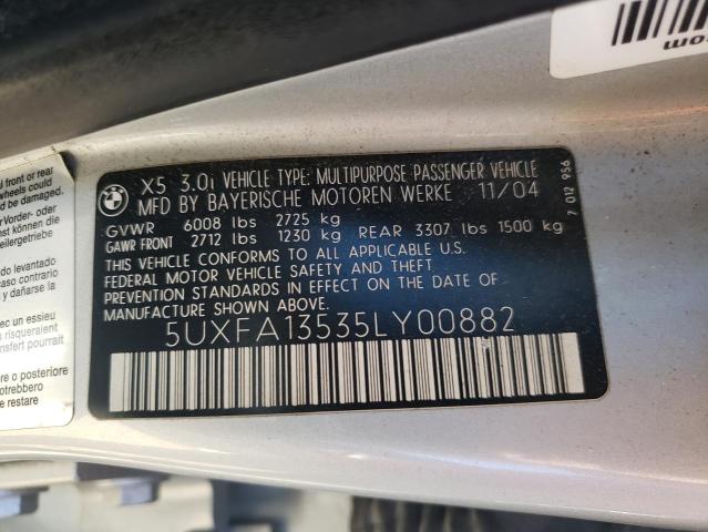 5UXFA13535LY00882 BMW X5 3.0I