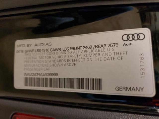 2018 AUDI A5 PRESTIG WAUCNCF54JA099899