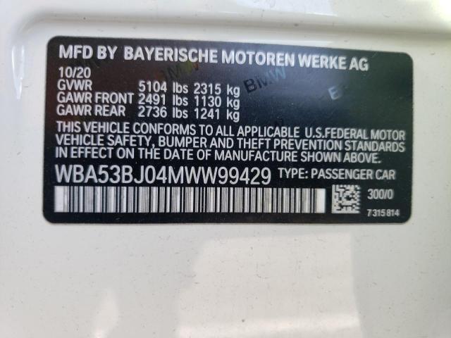 2021 BMW 540 I - WBA53BJ04MWW99429