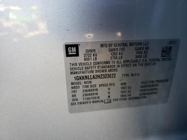 1GKKNLLA2HZ323672 GMC ACADIA SLE